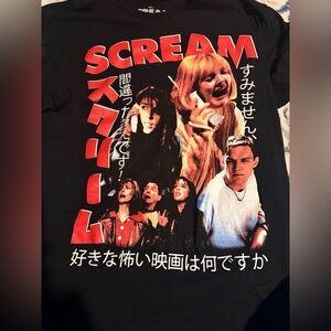 Scream Graphic Tee with Japanese Print-Adult Size Large